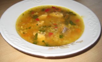 Рисовый суп с горбушей