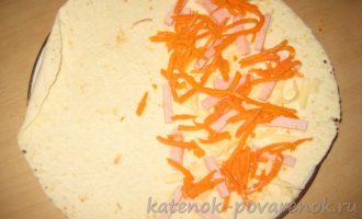 Рецепт кесадильи с корейской морковью и карбонатом - шаг 4