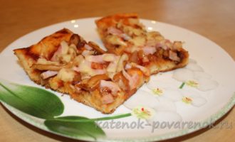 Пицца с карбонатом и маринованными опятами - шаг 13
