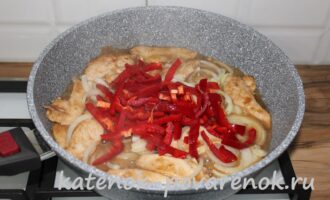 Куриное филе в соусе терияки с болгарским перцем – шаг 11